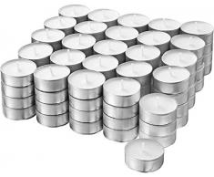 S&S-Shop 200 Teelichter ca. 6 h Brenndauer | Weiß | unbeduftet | Ø 38 mm | Teelichte | Kerzen