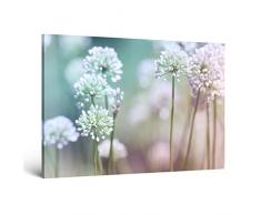 ge-Bildet® Leinwandbild Flowering Onion Blumen Natur - 120x80 cm einteilig XXL - direkt vom Hersteller aus Deutschland - Made in Germany