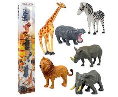 Tierfiguren, 6 Stücke Kleine Zoo Tiere Spielzeug Plastik Dschungel Tier Spielzeug Set für Kinder & Kleinkinder（zufällige Lieferung）