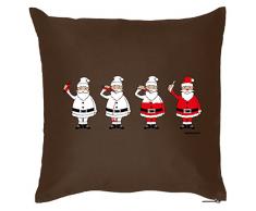 Happy Kissen mit Füllung für Weihnachten: Frohe Weihnachten Trinkender Weihnachtsmann - Goodman Design ®