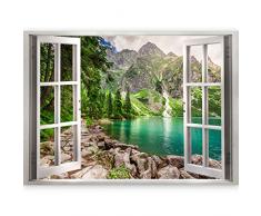 murando - 3D WANDILLUSION 140x100 cm Wandbild - Fototapete - Poster XXL - Fensterblick - Vlies Leinwand - Panorama Bilder - Dekoration - Natur Landschaft c-B-0209-c-a