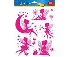 AVERY Zweckform 54996 Fensterbilder Feen (8 Selbstklebende Fenstersticker, Fensteraufkleber und Deko für Fenster, Fensterfolie) mehrfarbig