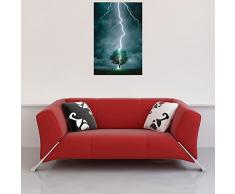 Power of Nature - Lightning Striking Tree I - Natur Poster Foto Blitz Gewitter - Größe 61x91,5 cm