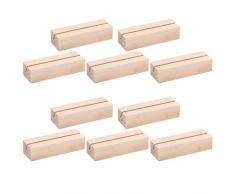 STOBOK Kartenständer aus Holz Rechteckig Kartenhalter für Büro Hochzeit Tischkartenhalter Foto Stehen - 10 Stück