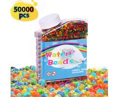 Eyscoco Wasserperlen,Gel Perlen Bunte 50000 Stücke Wasser Bälle Dekorative Wachs In Wasser Gel Perlen Klar Gelee Watergel Bälle,Für Vase Füllstoff Pflanzen Blumen Hauptdekoration