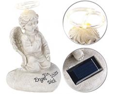 Lunartec Grabengel: Schutzengel-Figur mit Solar-LED-Licht, 7 LEDs, 20 cm, IP44 (Engel Solar)