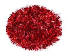 Gejoy 32,8 Fuß Weihnachten Lametta Girlande Metallisch Lametta Girlande Glänzend Hängende Dekoration für Weihnachtsbaum Kranz Hochzeit Party Lieferung (Rot)