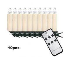 Starmood 10/20/30pcs Kabellos Weihnachten LED Kerze Licht Fernbedienung Christbaum Beleuchtung Dekor (10pcs)