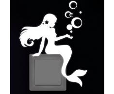 Wandtattoo Loft Fluoreszierende Meerjungfrau Leuchtaufkleber für Steckdose oder Lichtschalter - Wandtattoo fluoreszierende leuchtende Sticker für das Kinderzimmer