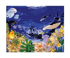 HUA5D Malen Nach Zahlen Erwachsene Kit Acryl Ölgemälde Ohne Rahmen Schiffbruch Am Meeresboden Stilleben Leinwandbild Kinder 2 40X50Cm