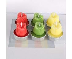 CBVG 6pcs Künstliche Rosenkerze Aromatherapie Rauchlose Kerze Romantische Duftdekoration Geburtstagsfeier Hochzeit Geburtstagsgeschenk, D.