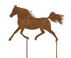 Deko Pferd Metall rostfarben zum stecken. Länge 63cm
