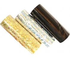 18 Luftschlangen * Gold + Silber + SCHWARZ-METALLIC * als Deko für Party, Geburtstag oder Jubiläum // 3 Rollen // Silvester Tischdeko