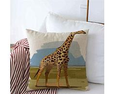 New-WWorld-Shop Kissenbezüge Ölgemälde Safari Afrika Giraffe Bunte handgezeichnete Wild Danger Tail Grafik Lange Kissenbezüge