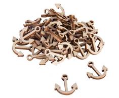 KLEINLAUT Streudeko, Anker, 50 Stück, Streudekoration aus Holz, Deko Dekoration Holzdekoration