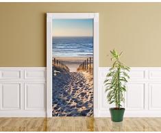 Bilderdepot24 Türtapete selbstklebend Schöner Weg zum Strand III 90x200 cm - einteilig Türaufkleber Türfolie Türposter - Landschaft Natur Meer Sand Ostsee