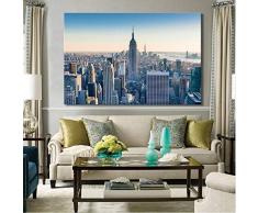 TBWPTS Leinwandbild Moderne städtische Landschaft Poster druckt Wandkunst Leinwand Malerei Manhattan Landschaft dekorative Bilder Wohnzimmer Dekor
