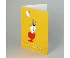 Salz-Hasen-Ei-Streuer: Frohe Ostern! - 10 witzige Cartoon-Ostergrußkarten von Marie Geißler, Klappkarten mit weißen gefütterten Umschlägen