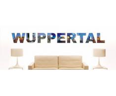 Wandtattoo farbige Wandschrift Städtename Wuppertal mit Sehenswürdigkeiten 80 x 9 cm Länge