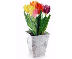 BUNTE TULPEN Pop-Up-Karte / 3 D-Faltkarte mit Blumen - die ideale Grusskarte im Frühling oder zu Ostern; mit Umschlag
