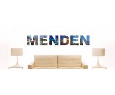 Wandtattoo farbige Wandschrift Städtename Menden mit Sehenswürdigkeiten 120 x 18 cm Länge
