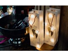 Hellum Geschenktasche mit goldenen Trauben, Plastik, 10 x 10 x 33 cm