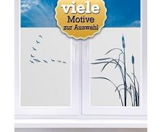 Grandora W5253 Sichtschutzfolien große Auswahl Motiv 23: Schwarm Vögel und Schilf
