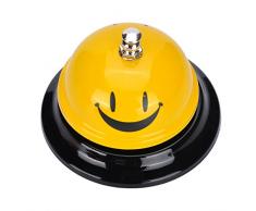 NIBESSER Tischglocke Lächeln Muster Tischklingel Rezeptionsklingel Metall Hotelglockel mit Druckauslöser