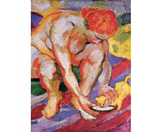 1art1 85751 Franz Marc - Akt Mit Katze, 1910 Poster Kunstdruck 80 x 60 cm