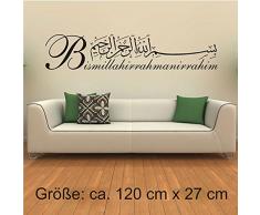 Wandtattoo Besmele Islam Allah Bismillah Aufkleber Arabisch Türkiye Istanbul (Schwarz)