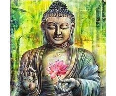Rahmen-Kunst Keilrahmen-Bild - Michael Tarin: A Buddha in Peace Leinwandbild Friede Zen Feng-Shui Asia-Style (80x80)