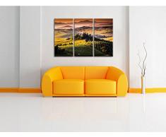 Wunderschöne Toskana Landschaft 3-Teiler Leinwandbild 120x80 Bild auf Leinwand, XXL riesige Bilder fertig gerahmt mit Keilrahmen, Kunstdruck auf Wandbild mit Rahmen, gänstiger als Gemälde oder Ölbild, kein Poster oder Plakat
