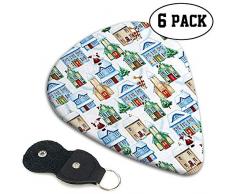 Weihnachtsdorf bringt stilvolle bunte Zelluloid-Plektren für Gitarren-Baß unter