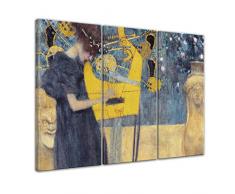 Wandbild Gustav Klimt Die Musik - 150x90cm mehrteilig quer - Alte Meister Berühmte Gemälde Leinwandbild Kunstdruck Bild auf Leinwand