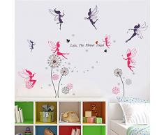 Walplus Wandaufkleber Feen Plus Rosa Löwenzahn Abnehmbare Selbstklebend Wandbild Kunst Aufkleber Home Dekoration Wohnzimmer Schlafzimmer Büro Tapete Kinderzimmer Geschenk Mehrfarbig