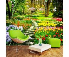 FSVGC Benutzerdefinierte Wandbild 3D Garten Park Kleine Straße Landschaft Fotografie Hintergrund Fototapete Für Wandmalerei Wohnzimmer Schlafzimmer