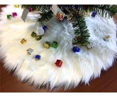 Fouriding 11.8inches Ivory Runde Weihnachtsbaum Röcke Weihnachtsschmuck Kunstfell Weihnachten Baum Rock Urlaub Baum Ornamente Dekoration für Weihnachten