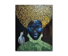 yiyiyaya Gestreckt und gerahmt Modern Pop Wall Art Decor GoldLife Afrika PaintingPaintings und handgemaltes Ölgemälde Cute Frog on Canvas