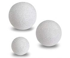 Nipach 3er Set LED Leuchtkugel Kugelleuchte Deko-Leuchte – runde Lampe Innen-Deko – Batterie Farbwechsel bunt Kunststoff Ø 8 cm / 12 cm / 15 cm