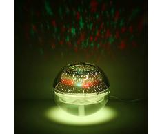 Aroma Diffuser 500ml Ultraschall Vernebler Raumbefeuchter USB Duftlampe Ätherische Öle Luftbefeuchter mit 7 Farben Stern/Mond Projektionslampe für Yoga, SPA, Büro, Schlafzimmer usw. (Typ3)