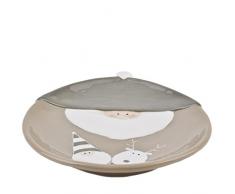 Teller Santa Rentier Design Porzellan 3x21x22cm creme schlamm Weihnachten Xmas