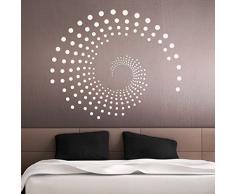 Grandora Wandtattoo Ornament Kreise Punkte I schwarz (BxH) 100 x 84 cm I Wohnzimmer Schlafzimmer Flur Wandaufkleber Wandsticker Aufkleber Sticker W941