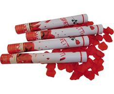 GW Handels UG 4X Konfettikanone Hochzeit 40 cm Rosenblätter Rot Party Popper Konfetti Shooter Party Kanonen Party Poppers Confetti Kanone