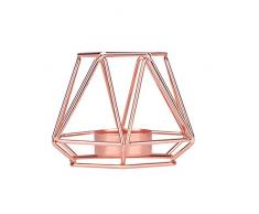 Kerzenhalter Heller goldener Schmiedeeisenluxusleuchter, romantischer Kerzenschalen-Tischschmuck-Kerzenhalter-short-Rosegold