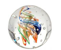 Traumkugel 172 Glaskugel, bunte Spiralen mit vielen Blasen, Briefbeschwerer, Wunschkugel ca. 6,5-7 cm