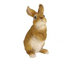 Dehner Dekofigur Hase stehend, ca. 26 x 13 x 16 cm, Polyresin, braun/weiß