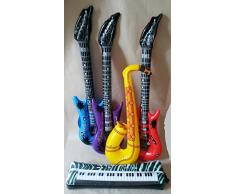 saxxdeluxe 5 Instrumente-Luft-Gitarren-Saxophon-Klavier-Band-Kindergeburtstag:Fest-Karaoke-Karneval-Fasching