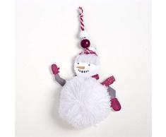 BCDZZ Santa Schneemann Holz gemalt Plüsch Weihnachtsanhänger Innovative Christbaumschmuck,Weiß