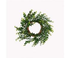 KiKom Künstlicher Eukalyptuskranz Simulation Grüner Graskranz 12 Zoll Für Fensterdekoration Außentür Thanksgiving Home Dekoration