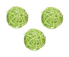 Decpero Rattankugel / Ø5cm / hellgrün / 20 Stück